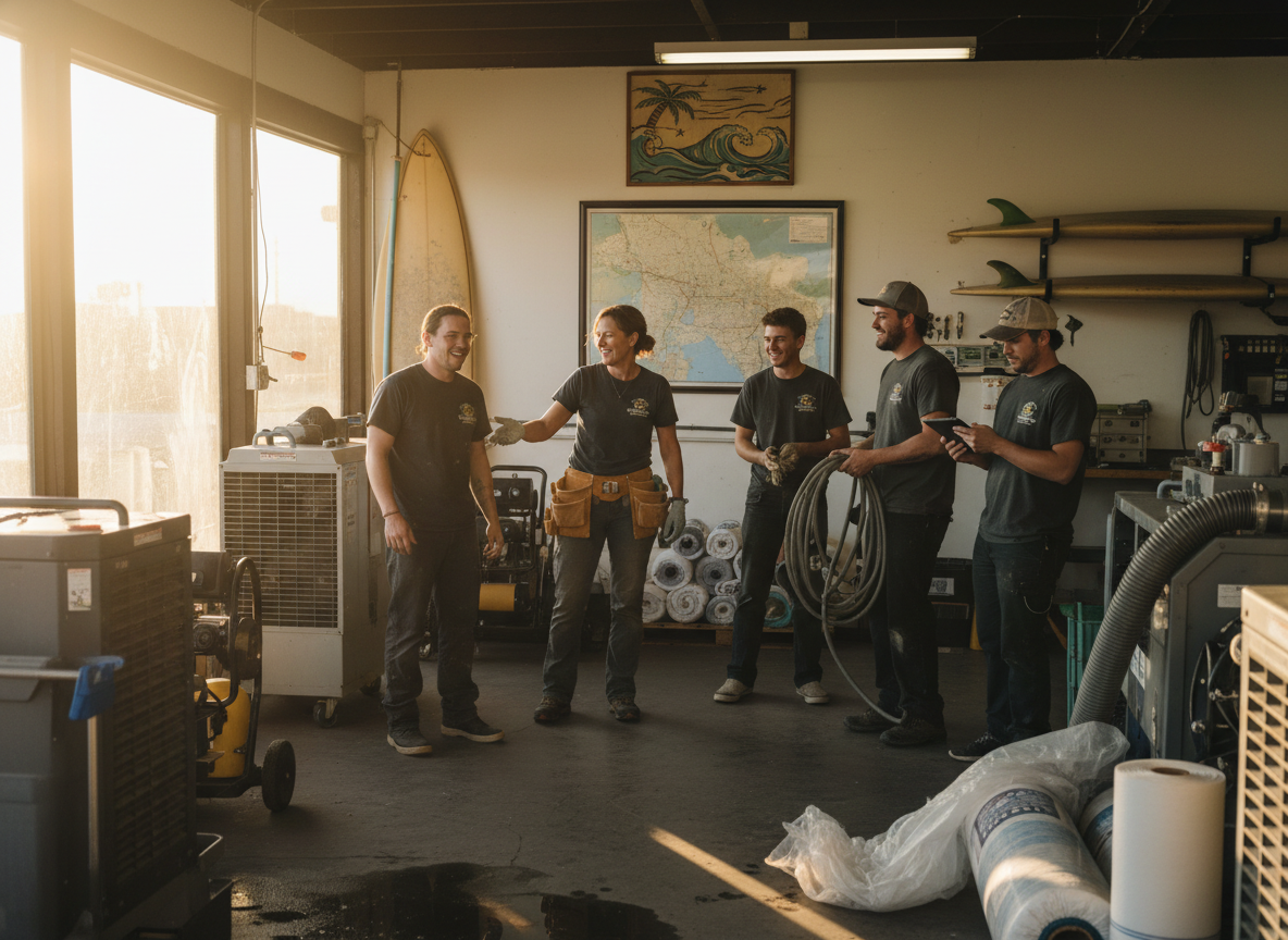The Water Damage Restoration Sunset Beach team at work in SUNSET BEACH
